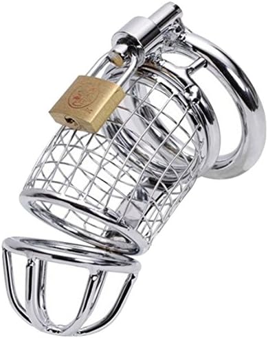 starscreaming® Extreme Sex Game Best Men Chastity Device / Deluxe Cock Cage with Metal Slave Steel Restraint Bondage for Fetish Sex Love Games Metal Male Chastity Kit , 3 Size Available