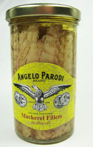 Angelo Parodi Brand Mackerel Fillets in Olive Oil 8.8 Oz. Jar by