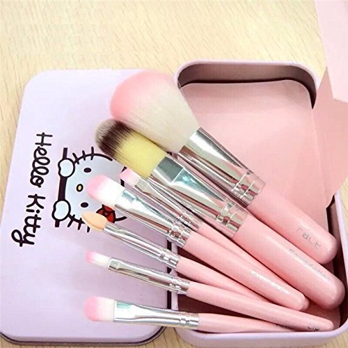 CJB 7 Pcs Professional Pink Hello Kitty Soft Makeup Brush Set with Box (US Seller)