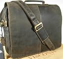 New Visconti unisex mud brown hunter leather 15" screen laptop  briefcase messenger work bag