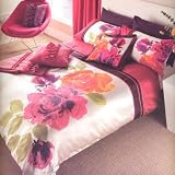 Catherine Lansfield Bloomtastic Orange & Pink Flower Satin Single Duvet Quilt Cover