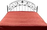 Coral Stonewash Bedspread with Embroidery in Golden Thread - Pure Cotton