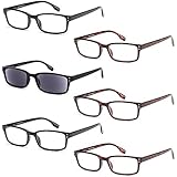 GAMMA RAY READERS 6 Pairs Men and Women Readers with Sun Readers Flexible Spring Hinge Unisex