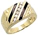 14 Karat Gold gestreifter Herren Diamanten Ring, mit Schwarz Onyx Steine & 0.35 Karat Brilliantschliff Diamanten, (12mm) breit
