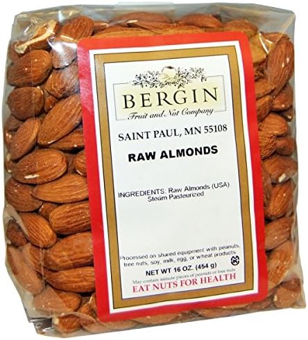 Bergin Fruit and Nut Company, Raw Almonds, 16 oz (454 g)(pack of 2)