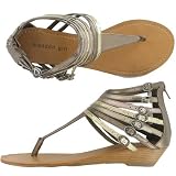 51En8shG0pL. SL160  Madden Girl Womens Tambrey T Strap Sandal,Metallic/Multi,7 M US
