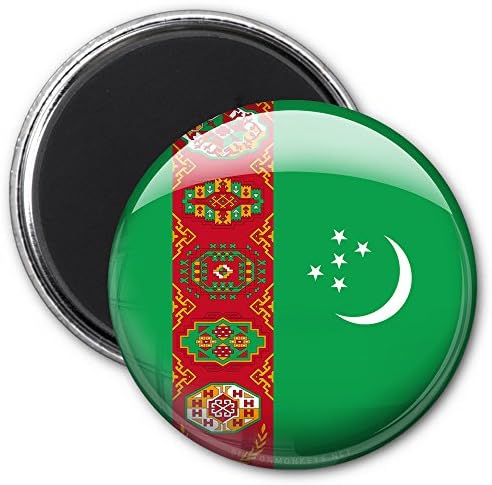 Turkmenistan Flag Refrigerator Magnet 2.25"
