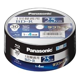 Panasonic �u���[���C�f�B�X�N ���{�� �^��p4�{�� 25GB(�P�w �ǋL�^) 30���p�b�N LM-BRS25LT30