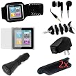 GTMax 8 Items Accessories Bundle kit for Apple iPod nano 6 6G (6th Generation) 8GB 16GB