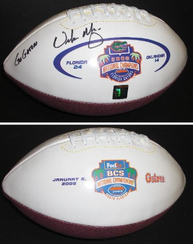 Urban Meyer Autographed Florida Gators 2008 National Champs Football with 