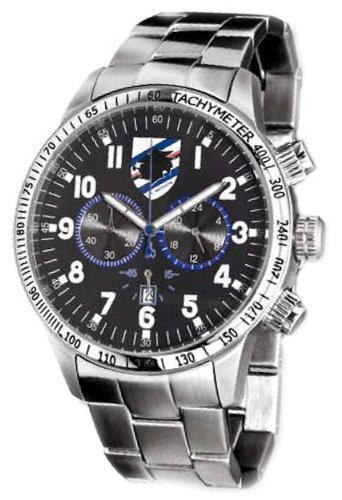Haurex Italy Men's US300UBN Red Arrow U.C. Sampdoria Chronograph Tachymeter Steel Bracelet Watch