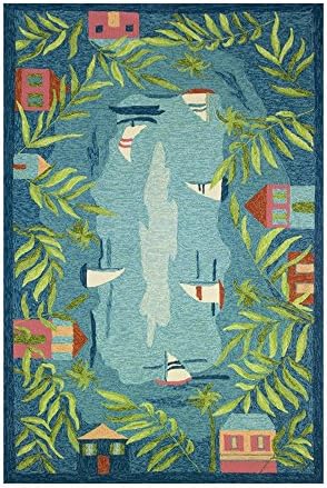 Homefires Sail Away Indoor Hand Hooked Area Rug, 5 by 7-Feet