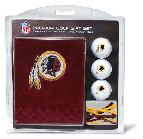 NFL Washington Redskins Embroidered Golf Towel (3 Golf Balls/12 Tee Gift Set)