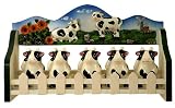 5 PC SPICE RACK W/ WOOD HOLDER COW DECOR