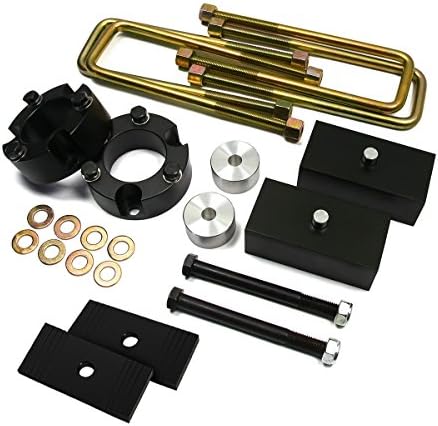 1999 - 2006 Tundra Lift Kit 4WD 2.5 Inch Front 2 Inch Rear BIG BRAWNS 6061T6 Aircraft Billet Strut Spacers Lift Blocks Extended Zinc Plated U-Bolts Differential Drop and Axle Shims