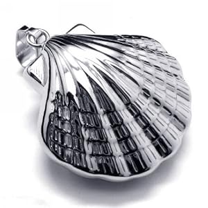 Titanium Clam Shell Pendant Surfer's Necklace
