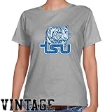 NCAA Tennessee State Tigers Ladies Ash Distressed Logo Vintage Classic Fit T-shirt