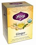 Yogi Ginger, Herbal Tea Supplement, 16-Count Tea Bags (Pack of 6)