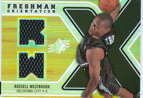 SPx Authentic Russell Westbrook Rookie Dual Game Worn Jersey Card