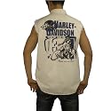Harley Davidson Racing Männershirt Mit Knöpfen In Weiss (ärmellos).