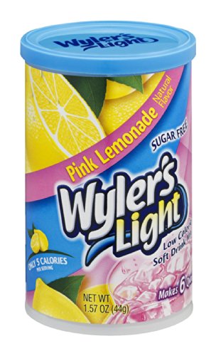 Wyler's Light Sugar Free Low Calorie Soft Drink Pink Lemonade 1.57 OZ (Pack of 18)