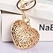Bonlting Sweet Love Heart Rose Flower Crystal Charm Pendant Purse Bag Key Ring Chain