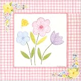 Art4Kids Gingham Flowers I Mounted Art Print -18x18