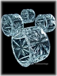 Set of 4 Crystal Essex Napkin Rings