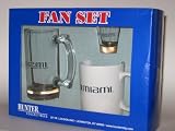 MIAMI HURRICANES 3 Piece Team Logo COFFEE MUG / SHOT GLASS / Glass BEER MUG Set