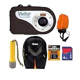 Vivitar Vivcam V8400 8.1MP 8X Digital Zoom Underwater Digital Camera Black with 4GB Accessory Bundle