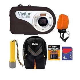 Vivitar Vivcam V8400 8.1MP 8X Digital Zoom Underwater Digital Camera Black with 4GB... by Vivitar