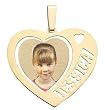 Custom Photo Heart Pendant  Solid 14k Yellow Gold Heart Pendant with One Name Cut Out Created From Your Favorite Photo