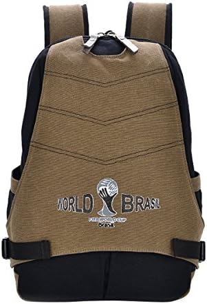 BTmall Canvas Backpacks Cute Boys and Girls School Book Bags (Khaki+Black)