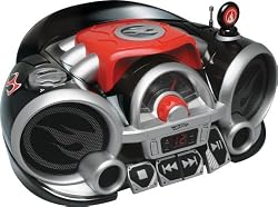 Emerson Radio Hot Wheels HW200 Rock N' Race Boombox (Red/Black)
