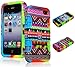 Bastex Hybrid Case for Apple Iphone 4, 4s, 4g - Colorful Bright Tie Dye Silicone / Aztec Tribal Hard