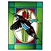 Mallard Duck Cattails Vertical Art Glass Panel Wall Hanging Suncatcher 14 x 10