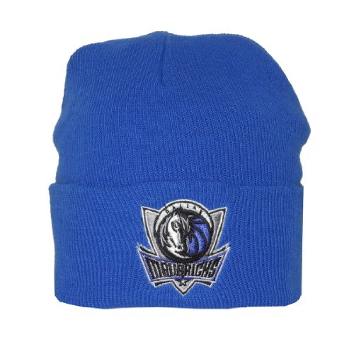 Adult NBA Dallas Mavericks Warm Ski & Skate Roll Up Beanie / Winter Hat - One Size Fits All - Blue