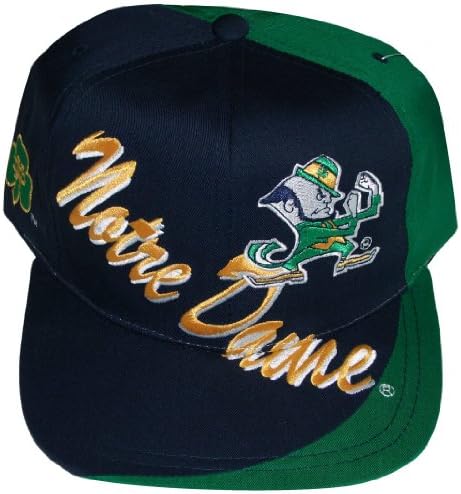 Notre Dame Fighting Irish Vintage Two Tone Script Plastic Snapback Adjustable Snap Back Hat / Cap