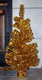 Gold Mini Tinsel Aluminum 2' Artificial Christmas Tree Table Top