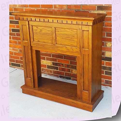 Kissemoji McLeland Design Fireplace Mantle Oak for Electric Media Heater Wood Furniture