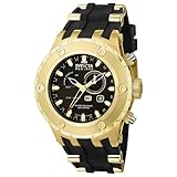 Invicta Men's 6213 Reserve Collection GMT 18k Gold-Plated Stainless Steel Black Rubber Watch