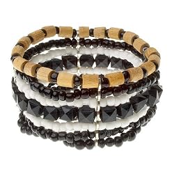MultiBead Ethnic Stretch Bracelet