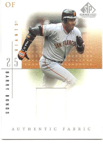 Barry Bonds 2001 SP Game Used Edition Authentic Fabric Jersey Card