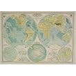 Hemispheres The Century Atlas Cavallini Gift Wrap or Decoupage paper,vintage poster print