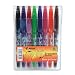 Pilot FriXion Ball Erasable Gel Pens, Fine Point, 8-Pack Pouch, Black Blue Red Pink Purple Orange Lime Brown Inks (31569)
