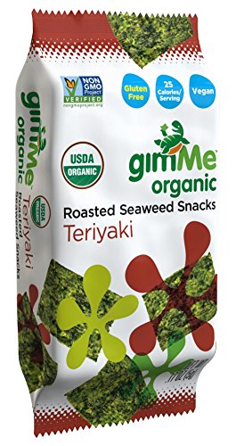 gimMe Snacks Organic Roasted Seaweed Snacks, Teriyaki, 0.17 Ounce (Pack of 12)