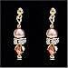 Swarovski Crystal Pearl Charming Dangling Earrings. Powder Almond--Crystal Copper Color