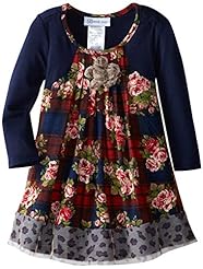 Girls Leopard Print Floral Print Plaid Print Polyester/Spandex Banding  Dress