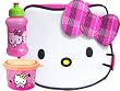 Super Cute Hello Kitty Face Shape Lunch Box + Container & Water Bottle