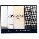 Fancy 6 pack Hankies Handkerchief by Umo Lorenzo - Khaki Cotton